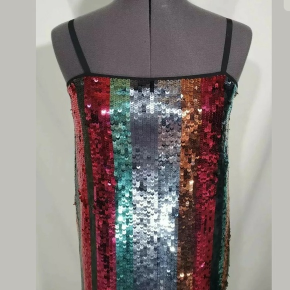 Tanya Taylor Erykah Sequin Stripe Rainbow Dress Taylor Swift Showgirl - Picture 3 of 8